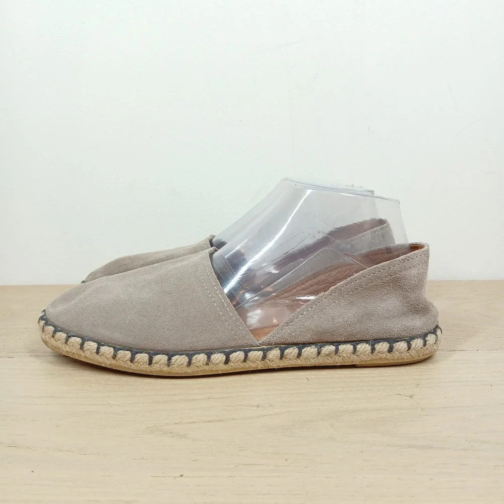 Miz Mooz Espadrille Flats Womens 8 Taupe Suede Slip On Casual Shoes